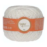 Fir metalizat, Anchor Metallic, grosime fir nr 2 Fine, lungime 100 m, 25 g, alb 00304