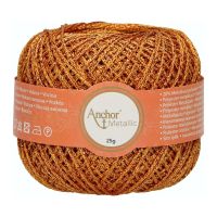 Fir metalizat, Anchor Metallic, grosime fir nr 2 Fine, lungime 100 m, 25 g, galben 00313