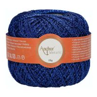 Fir metalizat, Anchor Metallic, grosime fir nr 2 Fine, lungime 100 m, 25 g, albastru 00320