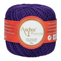 Fir de crosetat, Anchor Freccia 6, 100% bumbac, grosime fir nr 2 Fine, lungime 175 m, 50g, albastru 00112