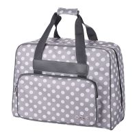 Geanta pentru depozitarea si transportul masinilor de cusut, dimensiuni 45x31x20cm, polka dots Phoenix gri