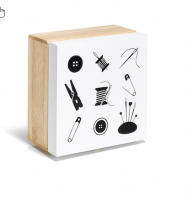 Cutie de lemn pentru depozitare accesorii de croitorie, 18x18x10cm, Prym
