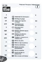 Sablon, rigla pentru masurare diametre andrele, 19 dimensiuni, knitting pin gauge Prym