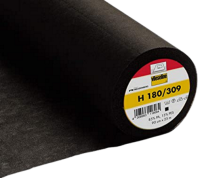 Insertie termocolanta pentru matase, vascoza, ideala mansete, betelii, gulere, 90 x100 cm, culoare negru, 37 gr Vlieseline H180