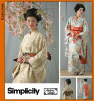 Tipar Costum de gheisa: kimono si partea din fata a camasii