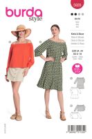 Tipar rochie&bluza , in 2 variante, multi-masura 34-44, Burda Style 5920