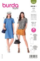 Tipar bluza si rochie dreapta cu decolteu decorativ