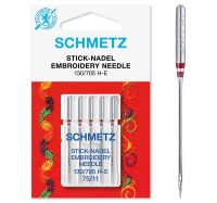 Set 5 ace broderie Schmetz, finete ac intre 75-90, pentru masina de brodat, sistem ac 130/705 H