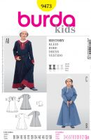 Historisches Kinderkostüm, Kleid mit Haube 9473