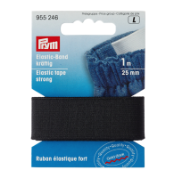 Elastic strong 25 mm latime, 1 m lungime, negru, Prym