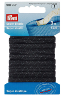 Super elastic Prym, 7mm, 3m, Negru