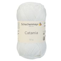 Fir Textil Smc Schachenmayr Catania 0105 pentru crosetat si tricotat, bumbac, alb unt, 125 m