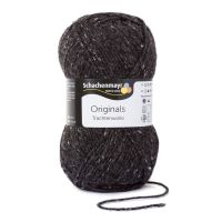Fir de lana, aspect rustic si traditional pentru tricotat si crosetat, grosime fir nr 4 Mediu, 185 m, 100 g, Trachtenwolle Antracit Tweed 00095