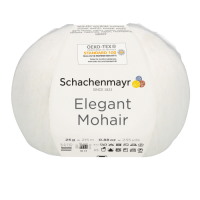 Fir Elegant Mohair, fir moale cu 50% mohair, 215 m, 25 g, alb 00001