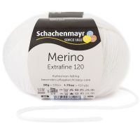 Fir de tricotat si crosetat, 100% lana merinos, grosime fir nr 3 Light, lungime 120 m, 50g, Merino Extrafine 120 Abl 00101