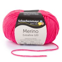 Fir de tricotat si crosetat, 100% lana merinos, grosime fir nr 3 Light, lungime 120 m, 50g, Merino Extrafine 120, Azalee 00139