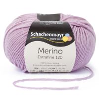 Fir de tricotat si crosetat, 100% lana merinos, grosime fir nr 3 Light, lungime 120 m, 50g, Merino Extrafine 120, Liliac 00145