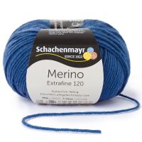 Fir de tricotat si crosetat, 100% lana merinos, grosime fir nr 3 Light, lungime 120 m, 50g, Merino Extrafine 120, albastru jeans 00154