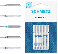 Set 5 ace Combi Basic Schmetz, 3 X Universal, 1 X Jeans, 1 X Stretch