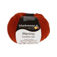 Fir de tricotat si crosetat, 100% lana merinos, grosime fir nr 3 Light, lungime 120 m, 50g, Merino Extrafine 120 Caramiziu 00115