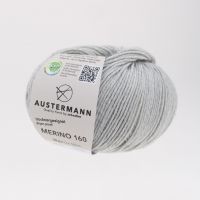 Fir lana 100% Merino, Austermann, Merino 160 Exp. 228 fir pentru tricotat si crosetat, Gri Deschis, 160 m