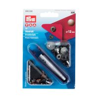 Set capse metalice, anorak pentru textile, de 12 mm, culoare cupru antic, cu aplicator, 10 perechi, Prym