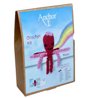 Kit de crosetat, Octopus Baby Collection, cu fire, umplutura, instructiuni si croseta, Octo Rose Anchor
