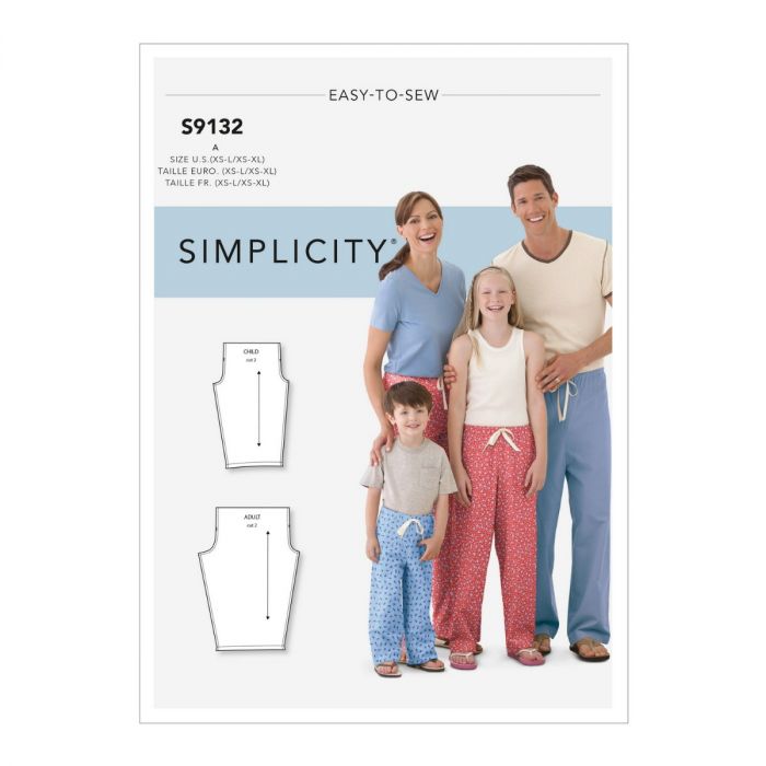 Behalf Gentleman friendly Flawless Tipar pantaloni pijama adulti si copii S 9132|Tipar croitorie Simplicity