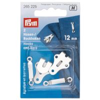 Copci pantaloni, fuste argintii 2 buc (carlig si bara 12 mm), Prym