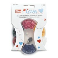 Set capse color snaps, 9mm,  6 culori, 72 buc, cu dispozitiv de fixare, Prym love, Prym, 393950