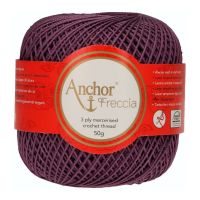 Fir de crosetat, Anchor Freccia 6, 100% bumbac, grosime fir nr 2 Fine, lungime 175 m, 50 g, mov 00600