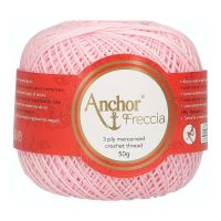 Fir de crosetat, Anchor Freccia 6, 100% bumbac, grosime fir nr 2 Fine, lungime 175 m, 50g, roz pastel 00048