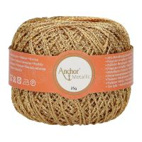 Fir metalizat, Anchor Metallic, grosime fir nr 2 Fine, lungime 100 m, 25 g, auriu 00300