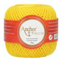 Fir de crosetat, Anchor Freccia 6, 100% bumbac, grosime fir nr 2 Fine, lungime 175 m, 50 g, galben 000290