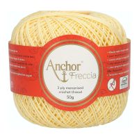 Fir de crosetat, Anchor Freccia 6, 100% bumbac, grosime fir nr 2 Fine, lungime 175 m, 50 g, galben deschis 00300