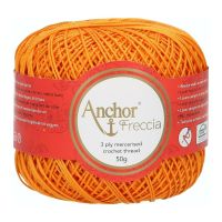 Fir de crosetat, Anchor Freccia 6, 100% bumbac, grosime fir nr 2 Fine, lungime 175 m, 50 g, portocaliu 00314