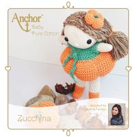 Kit de crosetat Amigurumi, Zucchina, contine fire, umplutura si instructiuni, Baby Pure Cotton Anchor