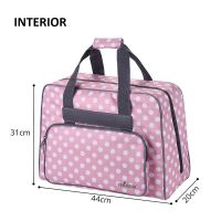 Geanta pentru depozitarea si transportul masinilor de cusut, dimensiuni 45x31x20cm, polka dots Phoenix roz