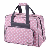 Geanta pentru depozitarea si transportul masinilor de cusut, dimensiuni 45x31x20cm, polka dots Phoenix roz
