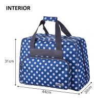 Geanta pentru depozitarea si transportul masinilor de cusut, dimensiuni 45x31x20cm, polka dots Phoenix albastru