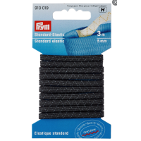 Elastic standard, 5 mm latime, 3 m lungime, negru, Prym