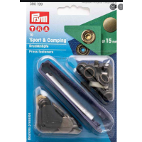 Set capse metalice Sport&Camping, de 15 mm, pentru materiale rigide, finisaj alama antica,10 buc cu aplicator, Prym