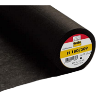 Insertie termocolanta pentru matase, vascoza, ideala mansete, betelii, gulere, 90 x100 cm, culoare negru, 37 gr Vlieseline H180