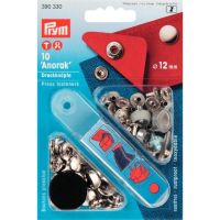 Set capse metalice, anorak, pentru textile, de 12 mm, 10 perechi cu aplicator, Prym, 390330