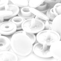 Set capse plastic (30 perechi) de 12,4 mm, culoare 01 - alb