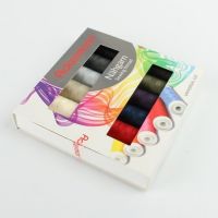 Set ata de cusut, Ackermann, 12 papiote multicolor- 100% poliester, 120 Universal, 200 m/papiota
