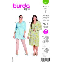 Tipar de croitorie rochie si bluza, multi-masura 46-56, Burda Style 5732