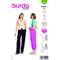 Tipar de croitorie pantalon, in 2 variante, multi-masura 36-48, Burda Style 5740