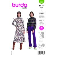 Tipar bluza/rochie cu decolteu in valuri si maneci stramte, pentru femei