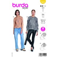 Tipar bluza cu fermoar la spate, cu guler funda optional, pentru femei